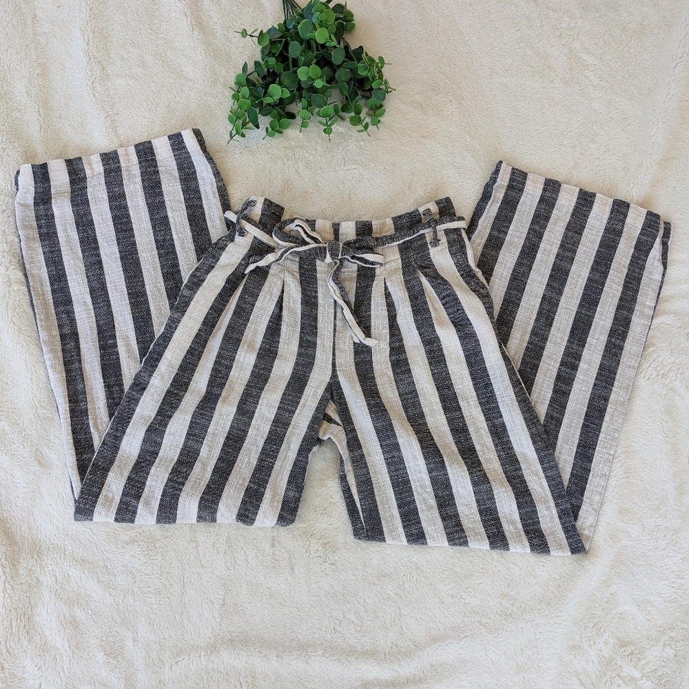 🌷3/15🌷 Indigo Rising Striped High Rise Striped Wide Leg Pants Size S